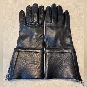 AMATO Trisha leather gloves Touch Tech leather Shearling cuff wool & cashmere M